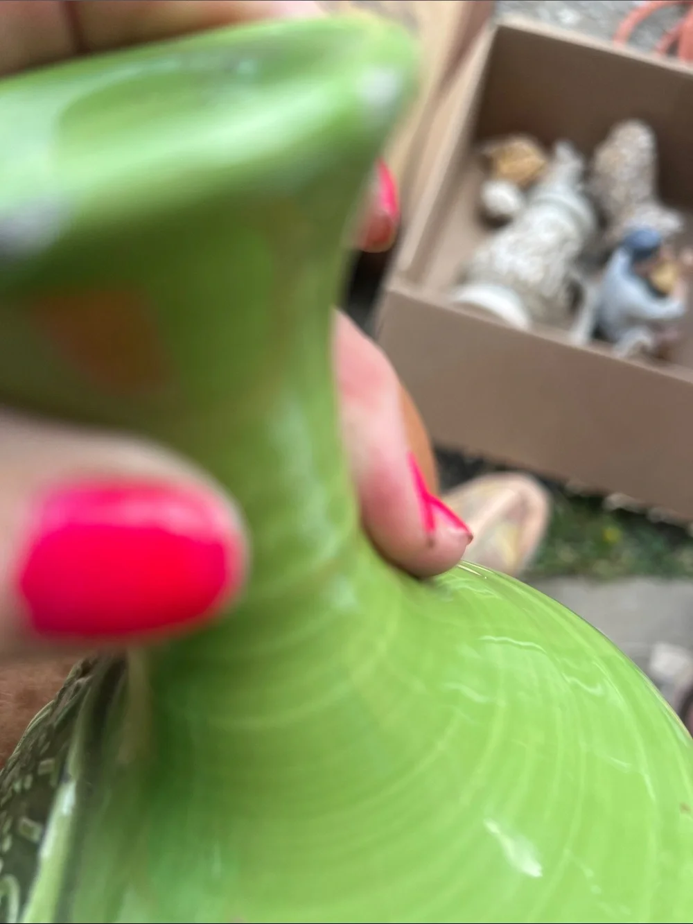 Vintage Green Ceramic Decorative Vase